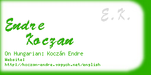 endre koczan business card